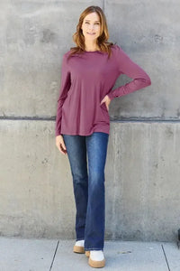 Basic Bae Full Size Round Neck Long Sleeve Top - Update AvenueT-ShirtsTrendsi10010131779461810010131779461883ea37e0 - 48dc - 4824 - 9290 - c0dc00e13b8b - MaxMauve