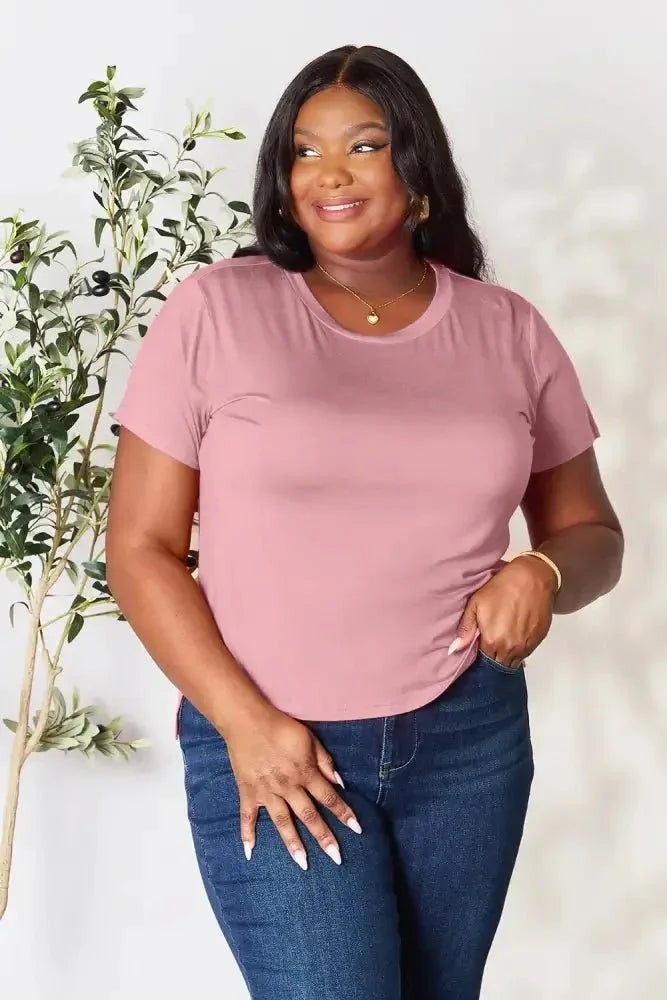 Basic Bae Full Size Round Neck Short Sleeve T-Shirt - Update AvenueT-ShirtsTrendsi100101880598324100101880598324704c9117a26b4adaa6f848d28781d758 - MaxDusty Pink