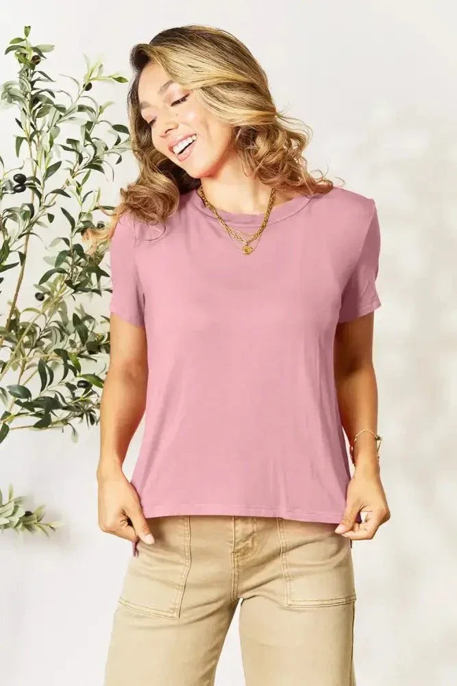 Basic Bae Full Size Round Neck Short Sleeve T-Shirt - Update AvenueT-ShirtsTrendsi1001018805983241001018805983245465ef0fbf494977a3e060d8b756de6b - MaxDusty Pink