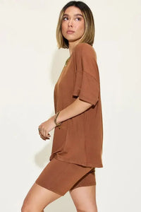 Basic Bae Full Size V - Neck Drop Shoulder T-Shirt and Shorts Set - Update AvenueDaily EssentialsTrendsi10010095111100110010095111100171fecc86 - 67d4 - 437e - a86d - 6d70c69544b4 - MaxBrown