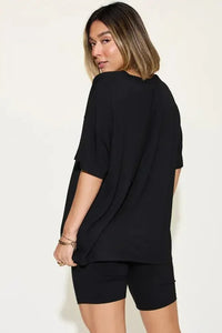 Basic Bae Full Size V - Neck Drop Shoulder T-Shirt and Shorts Set - Update AvenueDaily EssentialsTrendsi10010095111152110010095111152112dd9f59 - aead - 4b0c - bbe3 - a97831036267 - MaxBlack
