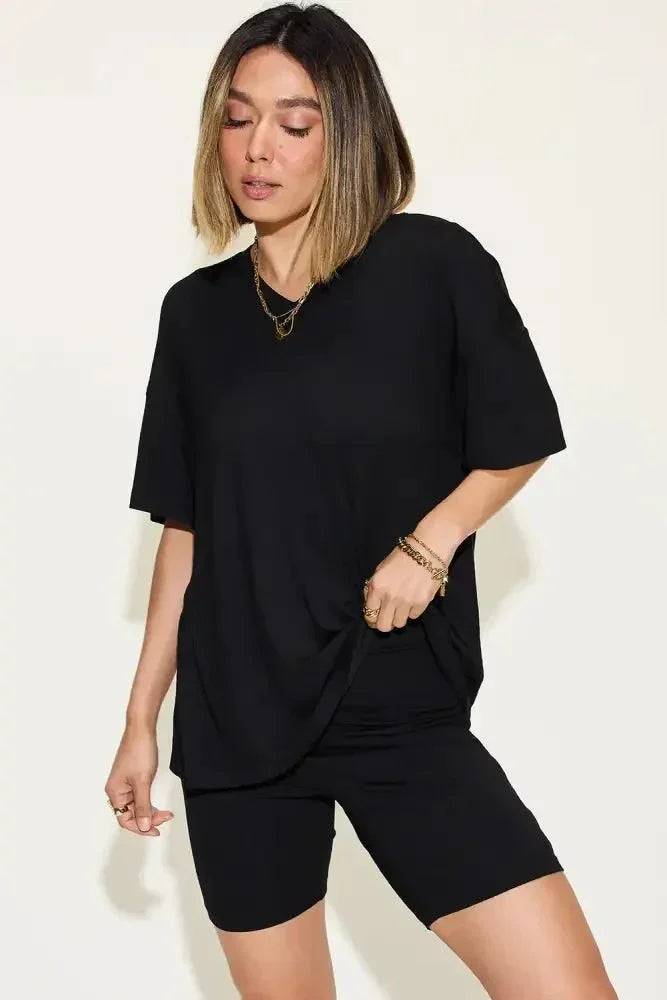 Basic Bae Full Size V - Neck Drop Shoulder T-Shirt and Shorts Set - Update AvenueDaily EssentialsTrendsi100100951111521100100951111521f1845e78 - 2d83 - 4909 - 8469 - ecfcb4d01a50 - MaxBlack
