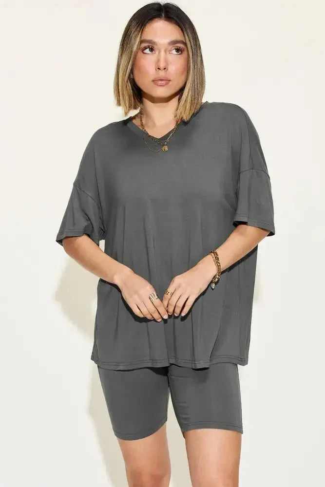 Basic Bae Full Size V - Neck Drop Shoulder T-Shirt and Shorts Set - Update AvenueDaily EssentialsTrendsi1001009511125321001009511125321b832c78 - be33 - 4f9c - 96d5 - 8ef0d3123ca9 - MaxDark Gray