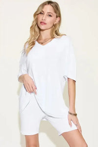 Basic Bae Full Size V - Neck Drop Shoulder T-Shirt and Shorts Set - Update AvenueDaily EssentialsTrendsi1001009511131781001009511131786b4f195e - 8d21 - 4e15 - 8ce4 - 720f82b37c8a - MaxWhite