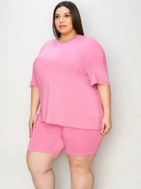 Basic Bae Full Size V - Neck Drop Shoulder T-Shirt and Shorts Set - Update AvenueDaily EssentialsTrendsi1001009511175421001009511175424dc6dae2 - efd2 - 417c - 8326 - 4a0bb6f5dcac - MaxPink