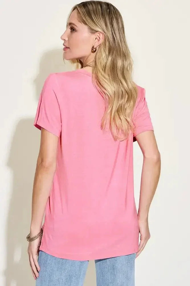 Basic Bae Full Size V - Neck High - Low T-Shirt - Update AvenueT-ShirtsTrendsi1001001570212381001001570212385b441060 - 7a0b - 4c25 - ad76 - 1445e3a46bae - MaxPink