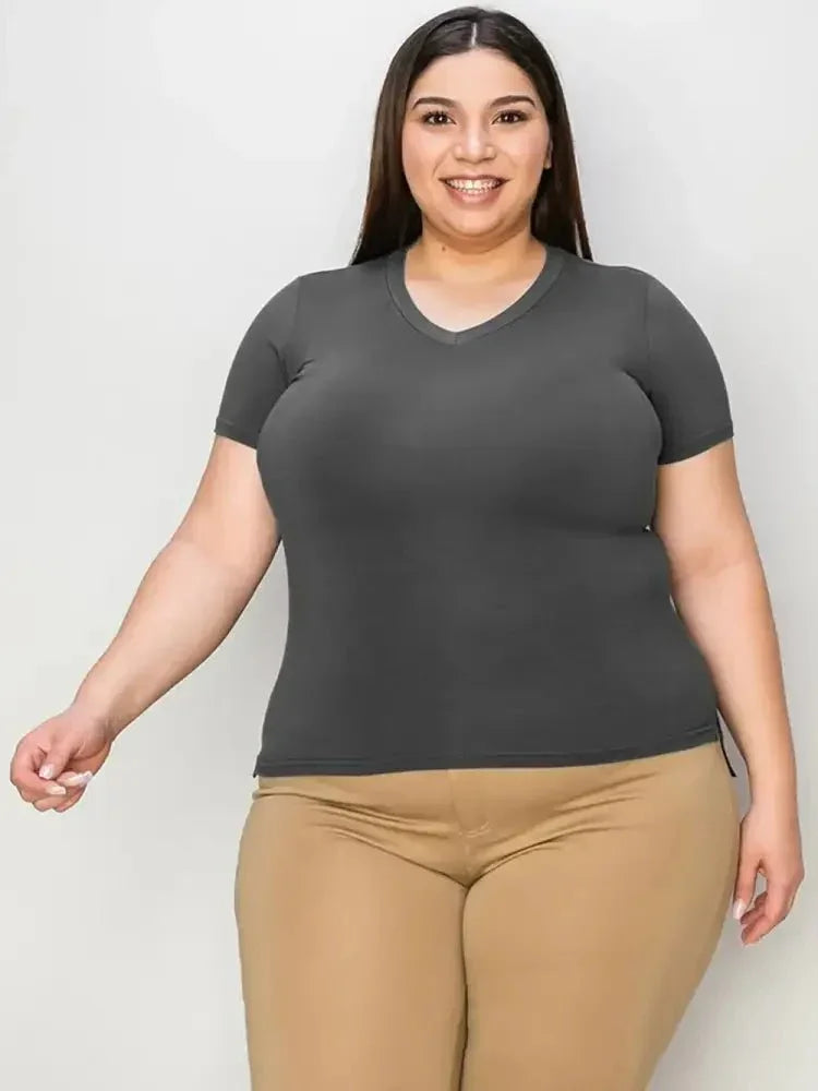 Basic Bae Full Size V - Neck High - Low T-Shirt - Update AvenueT-ShirtsTrendsi10010015702199310010015702199313f86cb9 - d97f - 4800 - 9514 - e7f62cf5eb88 - MaxDark Gray