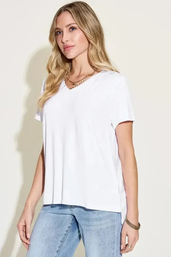 Basic Bae Full Size V - Neck High - Low T-Shirt - Update AvenueT-ShirtsTrendsi100100157023112100100157023112598239d7 - 13df - 44b4 - a444 - 1fe1633c5ac3 - MaxWhite