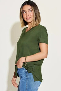 Basic Bae Full Size V - Neck High - Low T-Shirt - Update AvenueT-ShirtsTrendsi1001001570273601001001570273601d6f8127 - cae4 - 47cc - 86fb - 49f3c595d70e - MaxMatcha Green