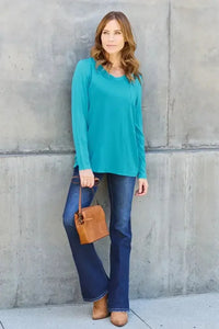 Basic Bae Full Size V - Neck Long Sleeve Top - Update AvenueT-ShirtsTrendsi100101667140950100101667140950e231e727 - f44c - 4412 - bbe3 - 8fd2de3cc61d - MaxCerulean