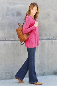 Basic Bae Full Size V - Neck Long Sleeve Top - Update AvenueT-ShirtsTrendsi100101667142020100101667142020004f3134 - fcf1 - 4625 - 9ac7 - 386a396df89a - MaxHot Pink