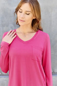 Basic Bae Full Size V - Neck Long Sleeve Top - Update AvenueT-ShirtsTrendsi1001016671420201001016671420200e955d26 - 6733 - 44d2 - 9d92 - b1f60605c5ec - MaxHot Pink