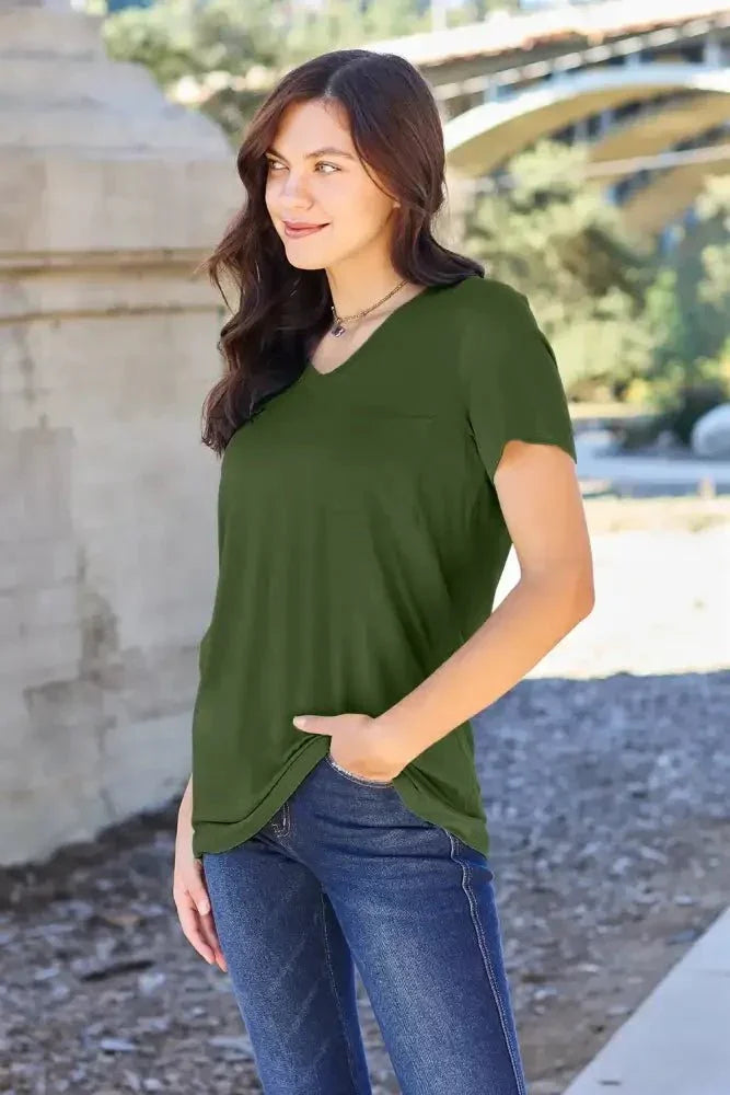 Basic Bae Full Size V - Neck Short Sleeve T-Shirt - Update AvenueT-ShirtsTrendsi100101005251717100101005251717e3e8694cf4ed4a1390be440236dba516 - MaxMatcha Green