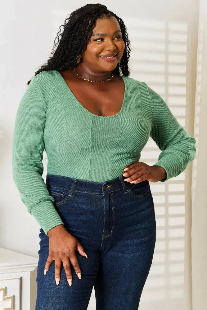 Basic Bae Scoop Neck Long Sleeve Top - Update AvenueTrendsi1001014561342481001014561342484045841fc83d4afc9be5900519d85530 - MaxGreen