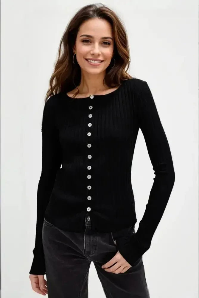Basic Bae Texture Button Up Round Neck Long Sleeve Top - Update AvenueFestival VibesTrendsi10010019588105910010019588105955b4f6e4 - c2d5 - 4ed6 - 9a45 - 820aca77153d - MaxBlack