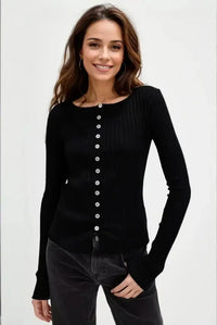 Basic Bae Texture Button Up Round Neck Long Sleeve Top - Update AvenueFestival VibesTrendsi10010019588105910010019588105955b4f6e4 - c2d5 - 4ed6 - 9a45 - 820aca77153d - MaxBlack