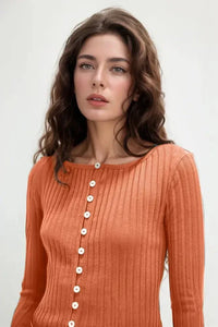 Basic Bae Texture Button Up Round Neck Long Sleeve Top - Update AvenueFestival VibesTrendsi100100195889170100100195889170b77bc932 - b2f0 - 47ec - 9a2e - ade7fdacf2a8 - MaxOrange