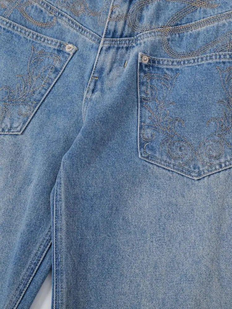Basic style Oversized Wide leg Jeans - Update AvenueTrendsi100400233484652100400233484652Basic style Oversized Wide leg JeansBlue