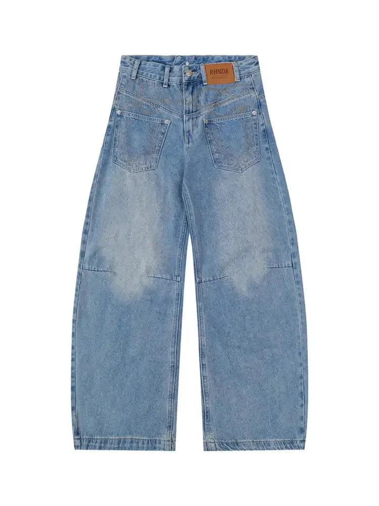 Basic style Oversized Wide leg Jeans - Update AvenueTrendsi100400233484652100400233484652Basic style Oversized Wide leg JeansBlue