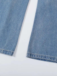 Basic style Oversized Wide leg Jeans - Update AvenueTrendsi100400233484652100400233484652Basic style Oversized Wide leg JeansBlue