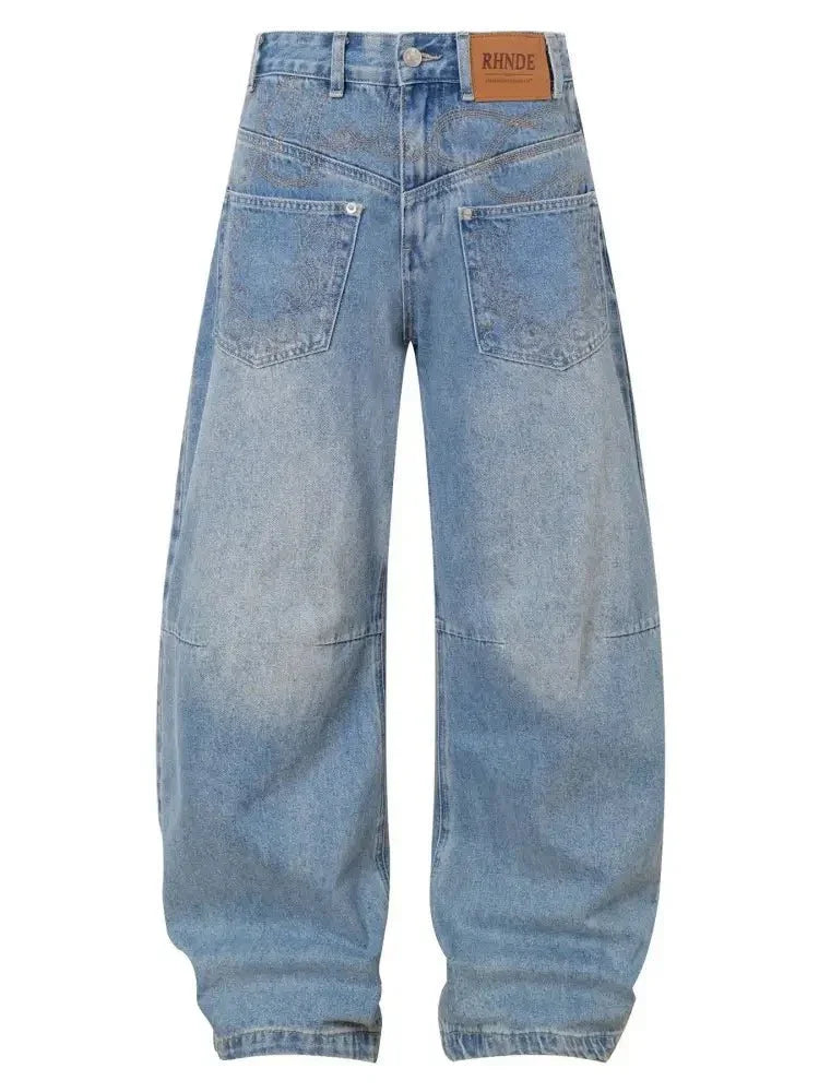 Basic style Oversized Wide leg Jeans - Update AvenueTrendsi100400233484652100400233484652Basic style Oversized Wide leg JeansBlue