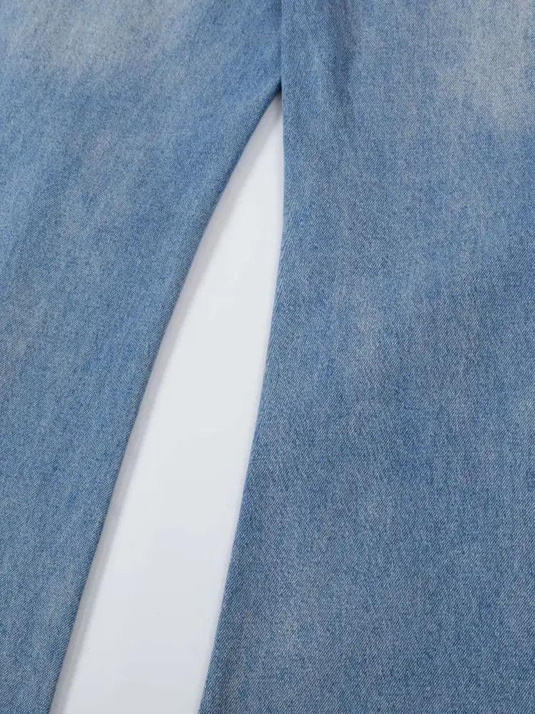 Basic style Oversized Wide leg Jeans - Update AvenueTrendsi100400233484652100400233484652Basic style Oversized Wide leg JeansBlue