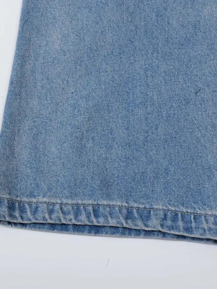 Basic style Oversized Wide leg Jeans - Update AvenueTrendsi100400233484652100400233484652Basic style Oversized Wide leg JeansBlue