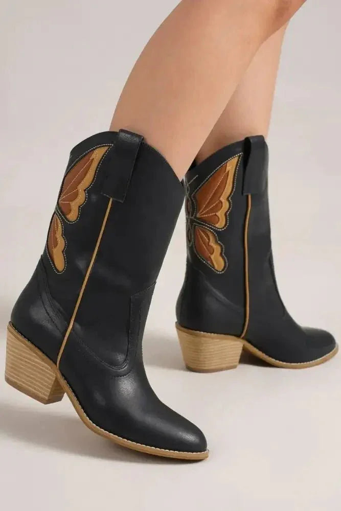 Beast Fashion Butterfly Cut Detail Point Toe Boots - Update AvenueTrendsi100600612851389100600612851389Beast Fashion Butterfly Cut Detail Point Toe BootsBlack