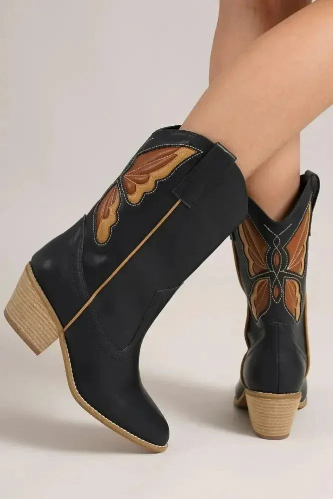 Beast Fashion Butterfly Cut Detail Point Toe Boots - Update AvenueTrendsi100600612851389100600612851389Beast Fashion Butterfly Cut Detail Point Toe BootsBlack