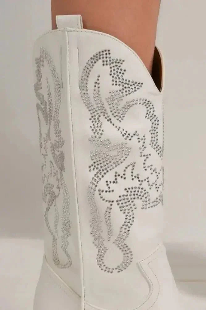 Beast Fashion Rhinestone Detail Point Toe Boots - Update AvenueTrendsi100600776491931100600776491931Beast Fashion Rhinestone Detail Point Toe BootsWhite