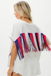 BiBi American Flag Sequin Ribbon T-Shirt - Update AvenueT-ShirtsTrendsi100100789171670100100789171670aa935bbe39db4f1baf55b8bc45605628 - Max - OriginOFF WHITE