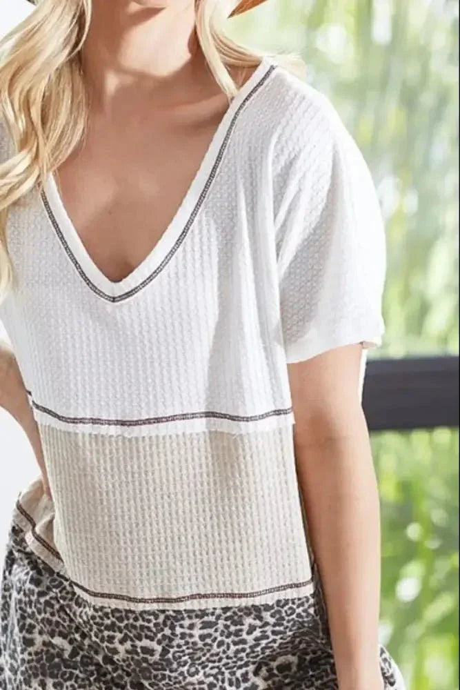 BiBi Colr Block Waffle Knit Top - Update AvenueT-ShirtsTrendsi100100818081163100100818081163ec69ade0 - bf47 - 462f - a79e - be8d01926989 - Max - OriginTAUPE