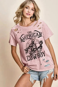 BiBi Cotton Slub Laser Top American Cow Boy Graphic - Update AvenueT-ShirtsTrendsi100100334591321100100334591321a88309e7154b4ea0935f2bcc2ed447ec - Max - OriginBLUSH PINK