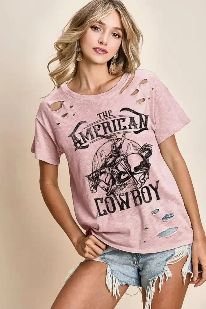 BiBi Cotton Slub Laser Top American Cow Boy Graphic - Update AvenueT-ShirtsTrendsi100100334591321100100334591321481a5418 - da9a - 49a5 - b801 - 64ee8224d7dd - Max - OriginBLUSH PINK