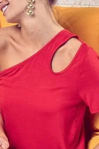 BiBi Cut Out Detailed One Shoulder Top - Update AvenueT-ShirtsTrendsi10010094116130010010094116130073e4e9c1 - 465f - 40a4 - be24 - b1d71b4bb2d1 - Max - OriginRED