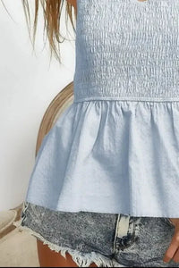 BiBi Eyelet Woven Sleeveless Elasticized Top - Update AvenueTanks & CamisTrendsi1001002253411431001002253411430cebf502 - c95b - 4f4f - 9769 - d63507a2f1e4 - Max - OriginICE BLUE