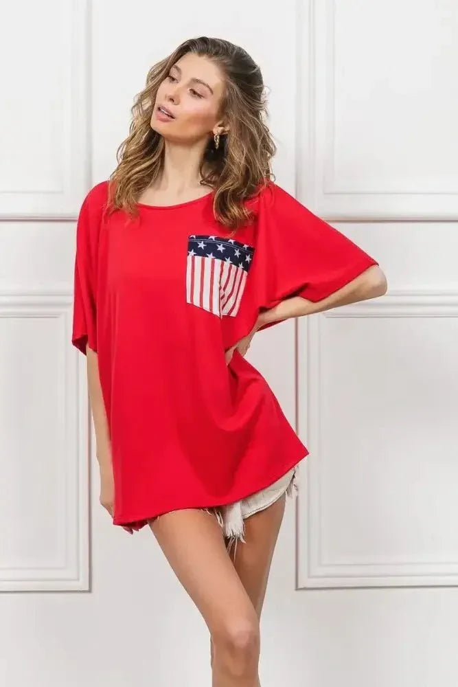 BiBi French Terry With Front Pocket Dolman Sleeves Top - Update AvenueT-ShirtsTrendsi100100951601724100100951601724a52d2db6abb84918bc3627b260f2a35a - Max - OriginRED