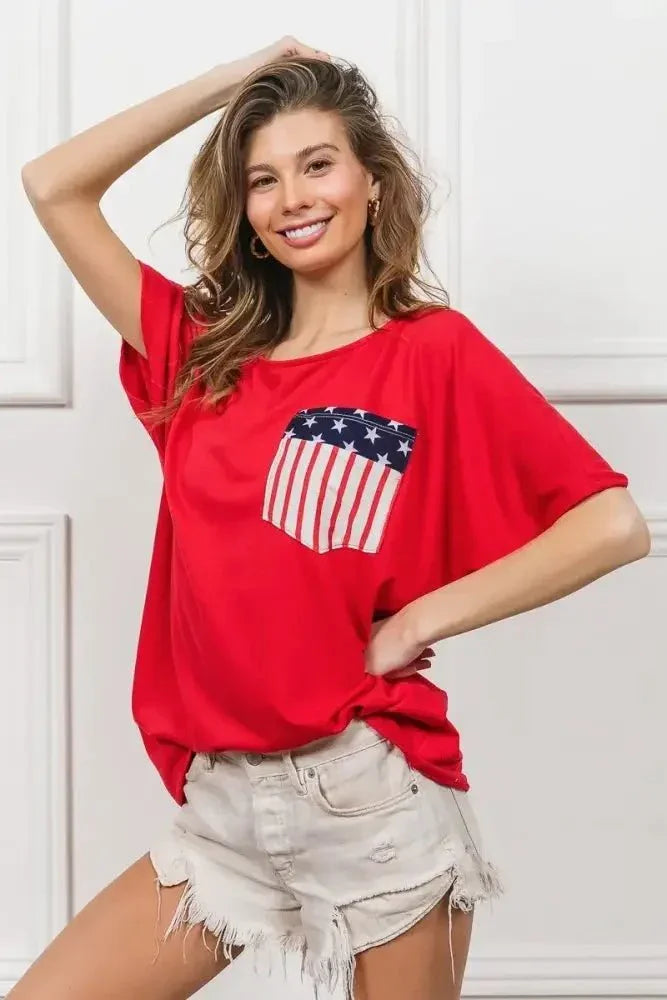 BiBi French Terry With Front Pocket Dolman Sleeves Top - Update AvenueT-ShirtsTrendsi100100951601724100100951601724e0bb10cf6f254af09b6228c4dd4a5834 - Max - OriginRED