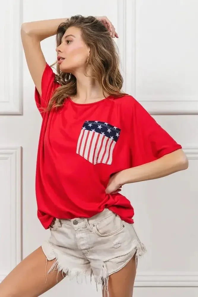 BiBi French Terry With Front Pocket Dolman Sleeves Top - Update AvenueT-ShirtsTrendsi100100951601724100100951601724e700dc9b8b934e52a1c4cbe724ba0358 - Max - OriginRED