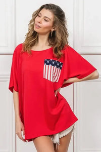 BiBi French Terry With Front Pocket Dolman Sleeves Top - Update AvenueT-ShirtsTrendsi1001009516017241001009516017245704a306818c406791fb13bcbf99db86 - Max - OriginRED