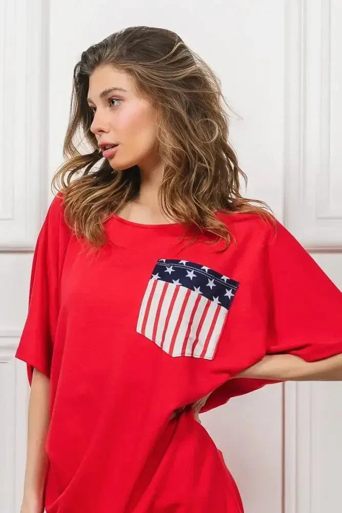 BiBi French Terry With Front Pocket Dolman Sleeves Top - Update AvenueT-ShirtsTrendsi10010095160172410010095160172481278c4a202643b5974cbf064f60a8d4 - Max - OriginRED