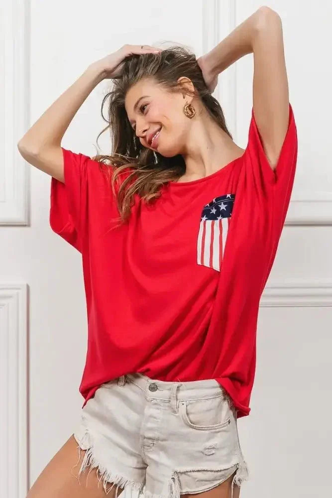 BiBi French Terry With Front Pocket Dolman Sleeves Top - Update AvenueT-ShirtsTrendsi100100951601724100100951601724fef7d3321ce342a9b5ff47fc8e39ba07 - Max - OriginRED