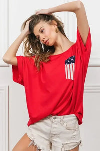 BiBi French Terry With Front Pocket Dolman Sleeves Top - Update AvenueT-ShirtsTrendsi10010095160172410010095160172487b6e3febb4548b3a8bc3dfe1430b7ab - Max - OriginRED