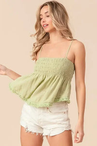 BiBi Fringed Hem Smocked Cami - Update AvenueFestival VibesTrendsi100100170291421100100170291421e2e9baea - ac79 - 4210 - a489 - 556038705d1c - MaxSage