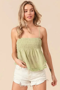 BiBi Fringed Hem Smocked Cami - Update AvenueFestival VibesTrendsi100100170291421100100170291421a79140a8 - 324c - 4b74 - a7b8 - 4c00ccf1a699 - MaxSage