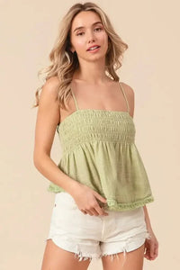 BiBi Fringed Hem Smocked Cami - Update AvenueFestival VibesTrendsi100100170291421100100170291421a431a603 - 5642 - 4f07 - bb93 - 40dec179a215 - MaxSage
