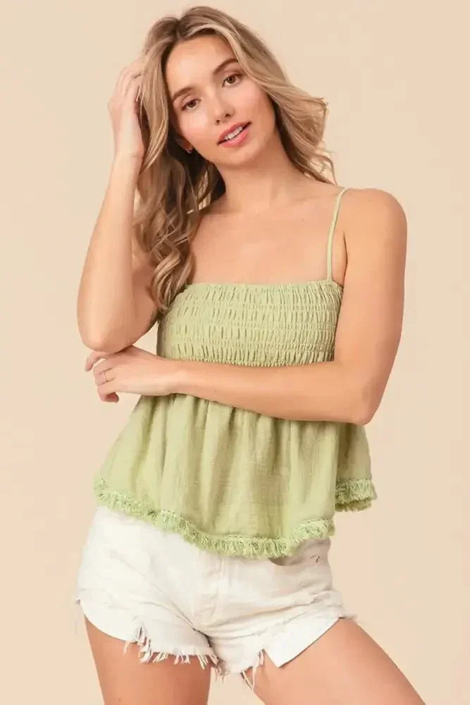 BiBi Fringed Hem Smocked Cami - Update AvenueFestival VibesTrendsi100100170291421100100170291421c1176df4 - 0ada - 41a9 - b539 - 4c6e05f544bb - MaxSage