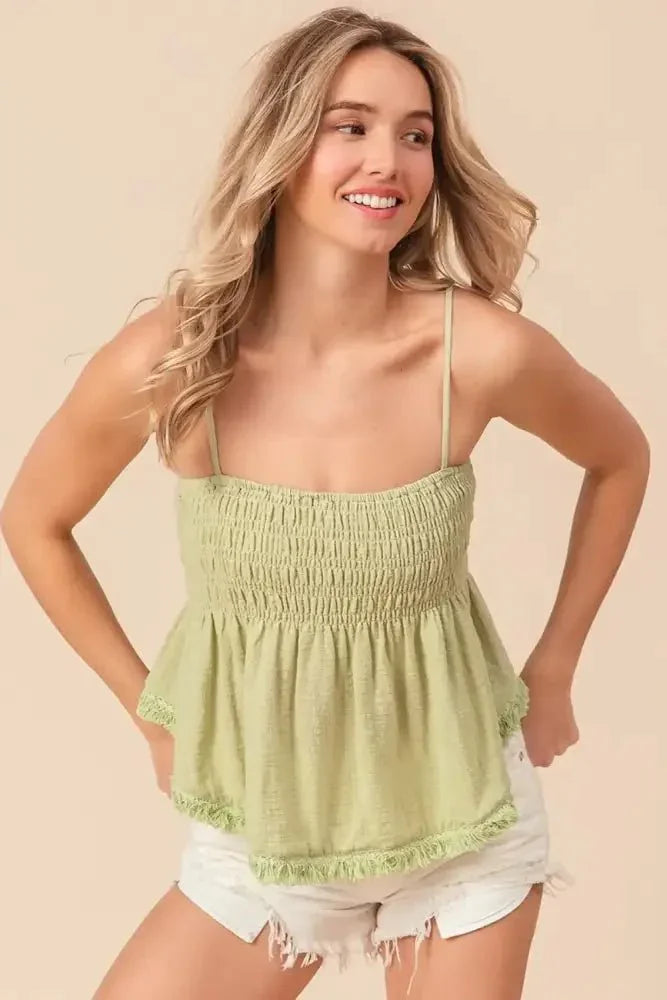 BiBi Fringed Hem Smocked Cami - Update AvenueFestival VibesTrendsi100100170291421100100170291421f6ded31c - 42a5 - 44a4 - 9652 - dcbf262c5ebc - MaxSage
