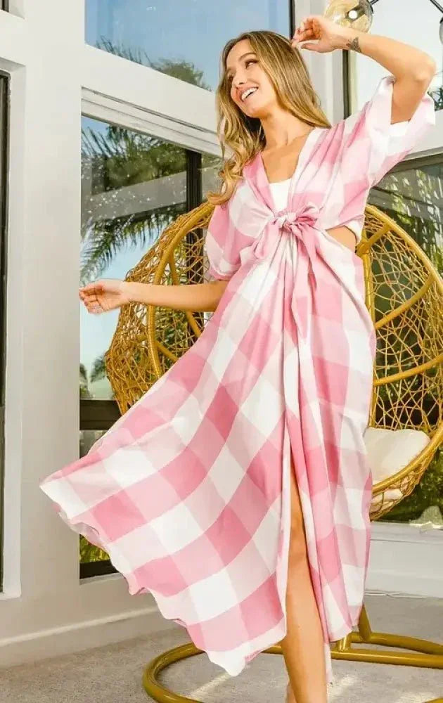 BiBi Front Tied Puff Sleeve Checkered Dress with Cut Out Detail - Update AvenueTrendsi100100147191363100100147191363162e7c8f - ff6c - 403f - ad5c - 527c8a0d3a21 - Max - OriginBLUSH