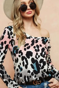 BiBi Gradation Leopard Print Soft Knit Deep U Neck Top - Update AvenueT-ShirtsTrendsi1001009549712851001009549712851faf02b8c49048aa84cb775ec3ab0abf - Max - OriginBLUSH/CHARCOAL